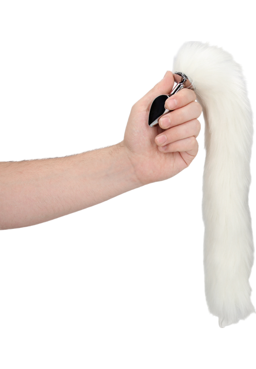 Σφήνα με ουρά από αλουμίνιο σε λευκό χρώμα, μήκους 8,2 εκ. και μέγιστης διαμέτρου 3,1 εκ.