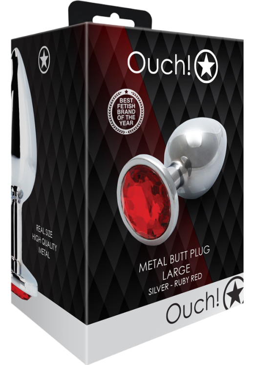 Σφήνα με κόσμημα από αλουμίνιο σε κόκκινο χρώμα, μήκους 9,3 εκ. και μέγιστης διαμέτρου 4 εκ.