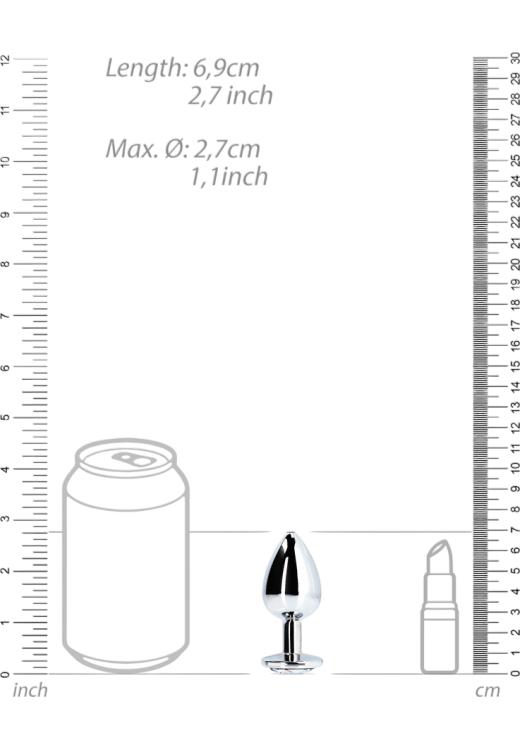 Σφήνα με κόσμημα από αλουμίνιο σε ασημί χρώμα, μήκους 6,9 εκ. και μέγιστης διαμέτρου 2,7 εκ.