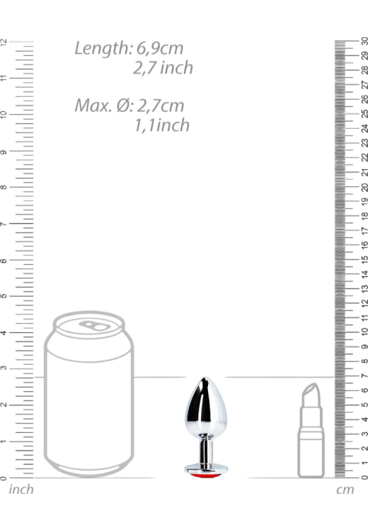 Σφήνα με κόσμημα από αλουμίνιο σε ασημί χρώμα, μήκους 6,9 εκ. και μέγιστης διαμέτρου 2,7 εκ.