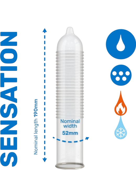 Προφυλακτικά με ραβδώσεις σε διάφανο χρώμα, συσκευασίας 12 τ.μ.χ