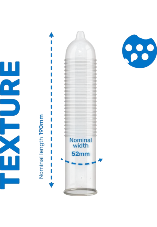 Προφυλακτικά με ραβδώσεις σε διάφανο χρώμα