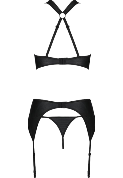 Σετ εσωρούχων με halter neck από τούλι σε μαύρο χρώμα