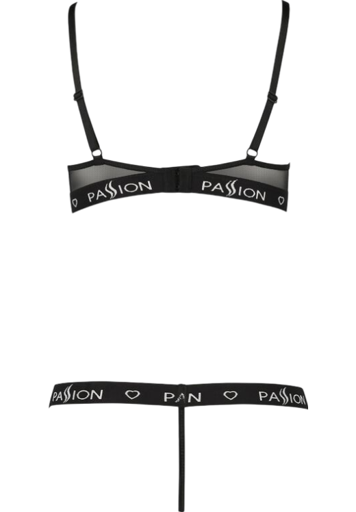 Σετ εσωρούχων με ραντάκια από straps σε μαύρο χρώμα