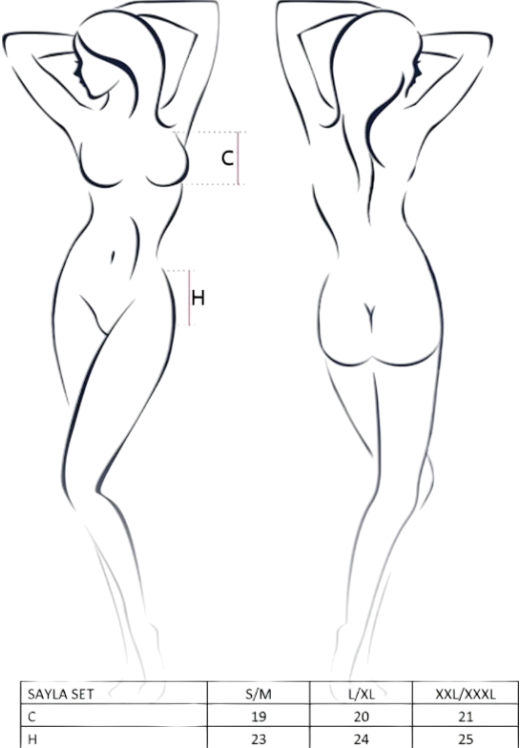 Σετ εσωρούχων με ραντάκια από pvc σε μαύρο χρώμα