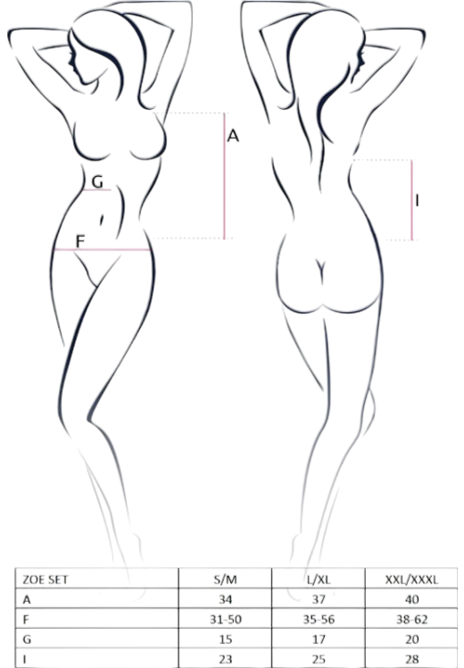 Σετ εσωρούχων με ραντάκια από polyamide σε μαύρο χρώμα