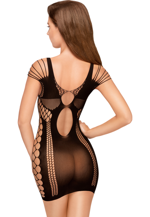 Chemise εσώρουχο με ραντάκια από τούλι σε μαύρο χρώμα