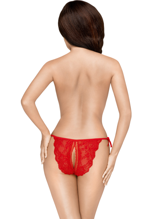 Δαντελωτό thong σε κόκκινο χρώμα