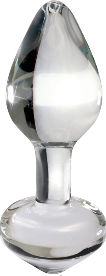Πρωκτική σφήνα από γυαλί  σε διάφανο χρώμα, μήκους 8 εκ. και μέγιστης διαμέτρου 2,5 εκ.