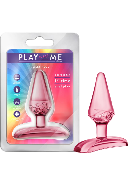 Πρωκτική σφήνα από tpe σε ροζ χρώμα, μήκους 6,7 εκ. και μέγιστης διαμέτρου 2,7 εκ.