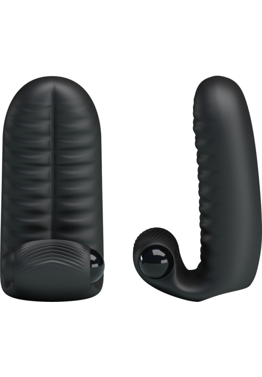 Δονητής δακτύλου από σιλικόνη σε μαύρο χρώμα