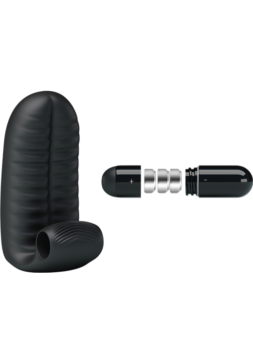 Δονητής δακτύλου από σιλικόνη σε μαύρο χρώμα