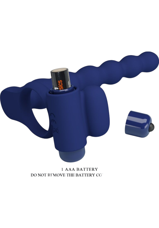 Δονούμενο δαχτυλίδι από σιλικόνη σε μπλέ χρώμα, μήκους 15,2 εκ. και μέγιστης διαμέτρου 2,5 εκ.