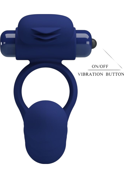 Δονούμενο δαχτυλίδι από σιλικόνη σε μπλέ χρώμα, μήκους 15,2 εκ. και μέγιστης διαμέτρου 2,5 εκ.