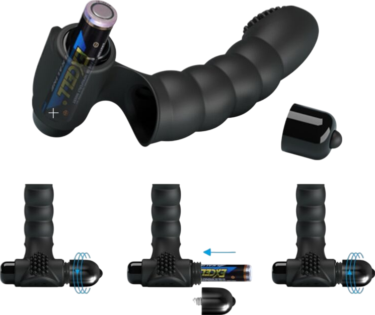 Δονητής δακτύλου από σιλικόνη σε μαύρο χρώμα, μήκους 13 εκ. και μέγιστης διαμέτρου 2,5 εκ.