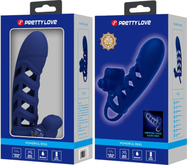 Pretty Love Altaf Vibrator Ring With Silicone Sheath Blue - Καλύμματα ...