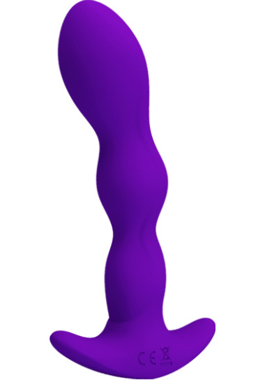 Pretty Love Anal Massager 12 Functions Vibration 14,5 cm Δονούμενη σφήνα από σιλικόνη σε μοβ χρώμα, μήκους 14,5 εκ. και μέγιστης διαμέτρου 7,3 εκ.