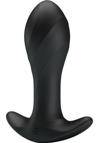 Pretty Love Anal Plug Massager 10,5 cm Δονούμενη σφήνα από σιλικόνη σε μαύρο χρώμα, μήκους 10,5 εκ. και μέγιστης διαμέτρου 7,3 εκ.