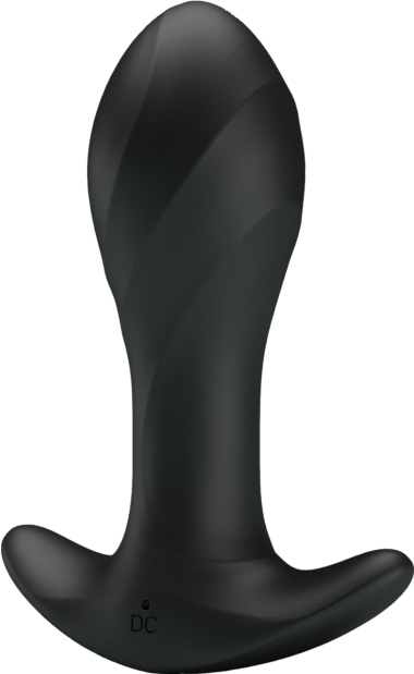 Δονούμενη σφήνα από σιλικόνη σε μαύρο χρώμα, μήκους 10,5 εκ. και μέγιστης διαμέτρου 7,3 εκ.