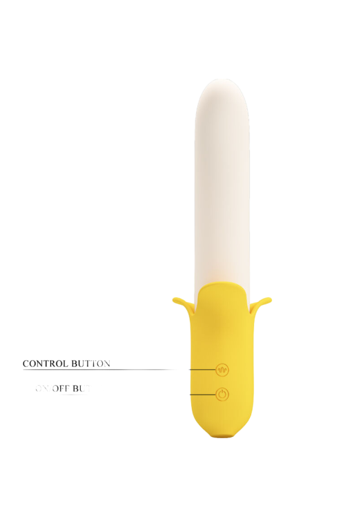 Δονητής σημείου g από σιλικόνη σε κίτρινο χρώμα, μήκους 20,5 εκ. και μέγιστης διαμέτρου 3,2 εκ.