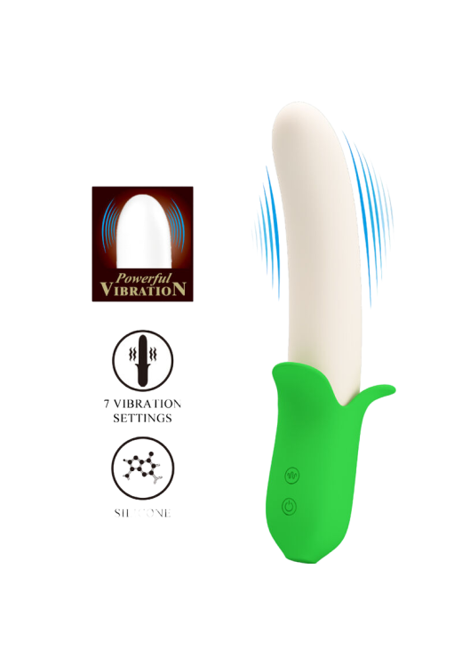 Δονητής σημείου g από σιλικόνη σε πράσινο χρώμα, μήκους 15,2 εκ. και μέγιστης διαμέτρου 3,2 εκ.