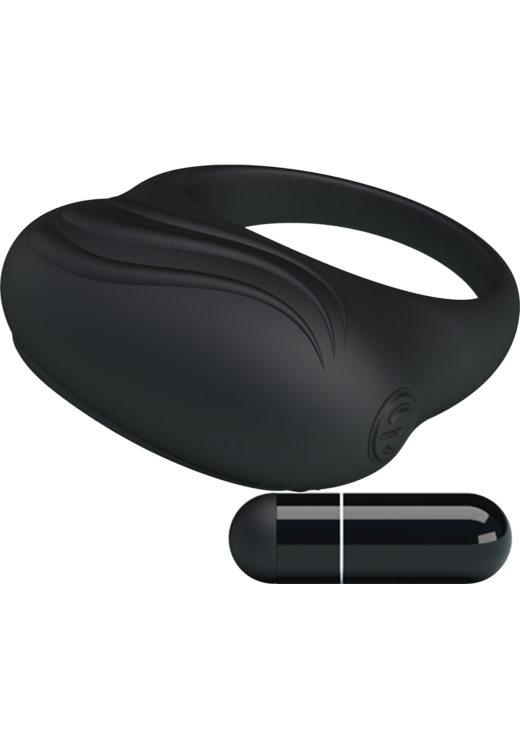 Δονούμενο δαχτυλίδι από σιλικόνη σε μαύρο χρώμα, μέγιστης διαμέτρου 3,3 εκ.