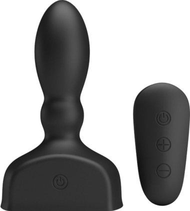 Δονούμενη σφήνα από σιλικόνη σε μαύρο χρώμα, μήκους 11,8 εκ. και μέγιστης διαμέτρου 7,2 εκ. με τηλεχειριζόμενο χειρισμό