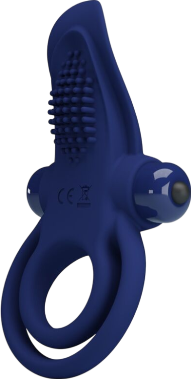 Δονούμενο δαχτυλίδι από σιλικόνη σε μπλέ χρώμα, μήκους 11,3 εκ. και μέγιστης διαμέτρου 3,8 εκ.