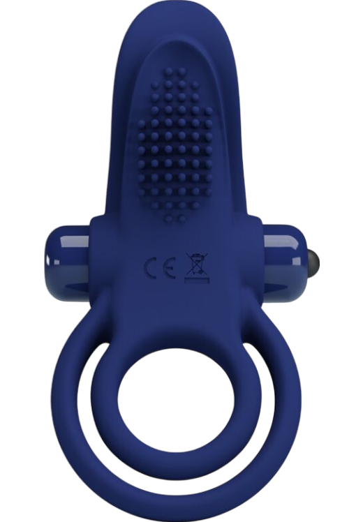 Δονούμενο δαχτυλίδι από σιλικόνη σε μπλέ χρώμα, μήκους 11,3 εκ. και μέγιστης διαμέτρου 3,8 εκ.