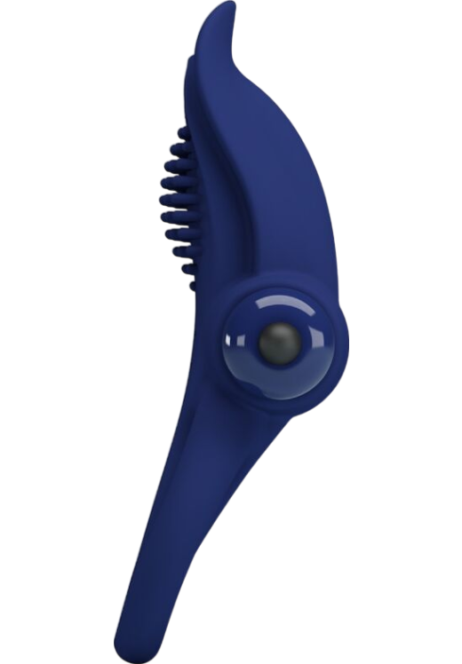 Δονούμενο δαχτυλίδι από σιλικόνη σε μπλέ χρώμα, μήκους 11,3 εκ. και μέγιστης διαμέτρου 3,8 εκ.