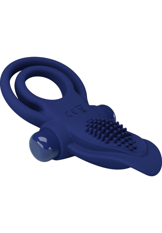 Δονούμενο δαχτυλίδι από σιλικόνη σε μπλέ χρώμα, μήκους 11,3 εκ. και μέγιστης διαμέτρου 3,8 εκ.