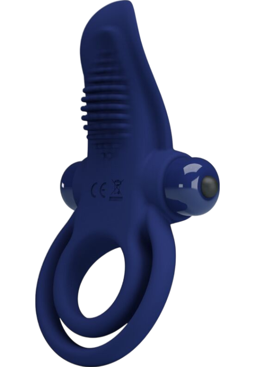 Δονούμενο δαχτυλίδι από σιλικόνη σε μπλέ χρώμα, μήκους 11,3 εκ. και μέγιστης διαμέτρου 3,8 εκ.