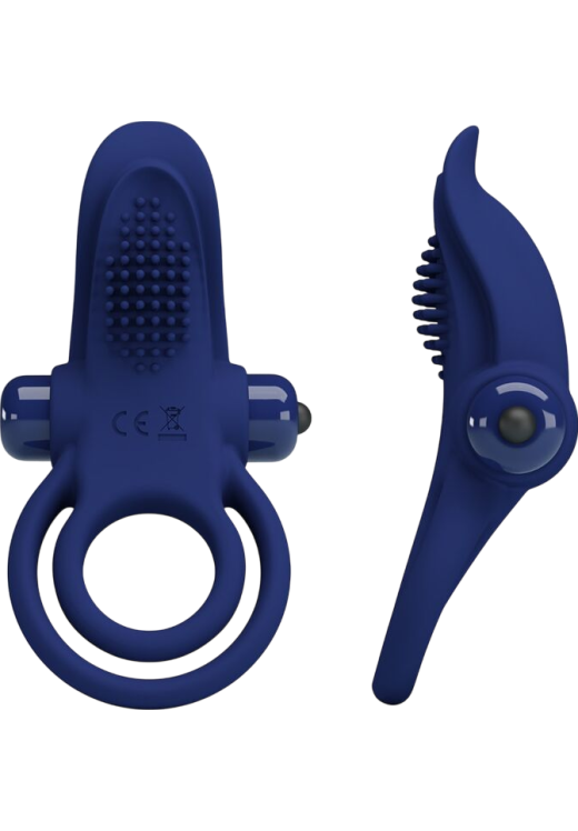 Δονούμενο δαχτυλίδι από σιλικόνη σε μπλέ χρώμα, μήκους 11,3 εκ. και μέγιστης διαμέτρου 3,8 εκ.