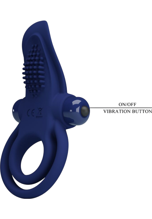 Δονούμενο δαχτυλίδι από σιλικόνη σε μπλέ χρώμα, μήκους 11,3 εκ. και μέγιστης διαμέτρου 3,8 εκ.