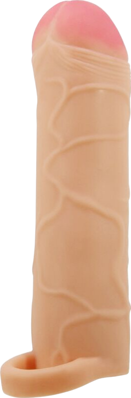 Προέκταση πέους από tpr σε φυσικό χρώμα, μήκους 16,5 εκ. και μέγιστης διαμέτρου 3,8 εκ.