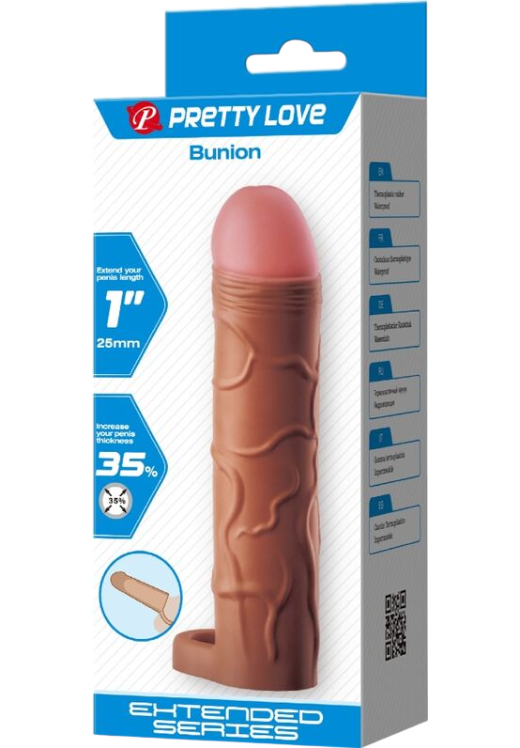 Προέκταση πέους από tpr σε καφέ χρώμα, μήκους 16,5 εκ. και μέγιστης διαμέτρου 3,8 εκ.