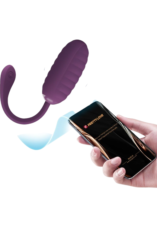 Δονούμενο αυγό από σιλικόνη σε μοβ χρώμα, μήκους 19,7 εκ. και μέγιστης διαμέτρου 3,5 εκ.