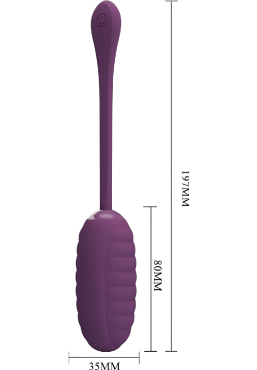 Δονούμενο αυγό από σιλικόνη σε μοβ χρώμα, μήκους 19,7 εκ. και μέγιστης διαμέτρου 3,5 εκ.