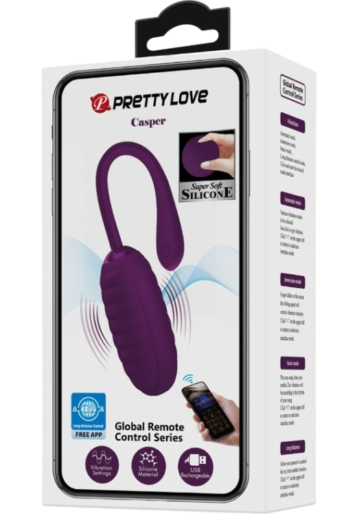 Δονούμενο αυγό από σιλικόνη σε μοβ χρώμα, μήκους 19,7 εκ. και μέγιστης διαμέτρου 3,5 εκ.