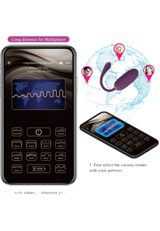 Δονούμενο αυγό από σιλικόνη σε μοβ χρώμα, μήκους 19,7 εκ. και μέγιστης διαμέτρου 3,5 εκ.