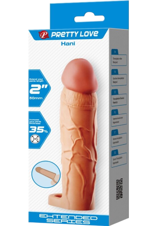 Προέκταση πέους από tpr σε φυσικό χρώμα, μήκους 18 εκ. και μέγιστης διαμέτρου 3,9 εκ.