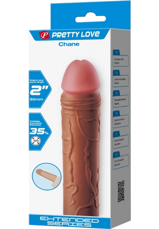 Προέκταση πέους από tpr σε φυσικό χρώμα, μήκους 18 εκ. και μέγιστης διαμέτρου 3,9 εκ.