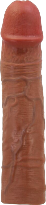 Προέκταση πέους από tpr σε καφέ χρώμα, μήκους 22,5 εκ. και μέγιστης διαμέτρου 4,8 εκ.