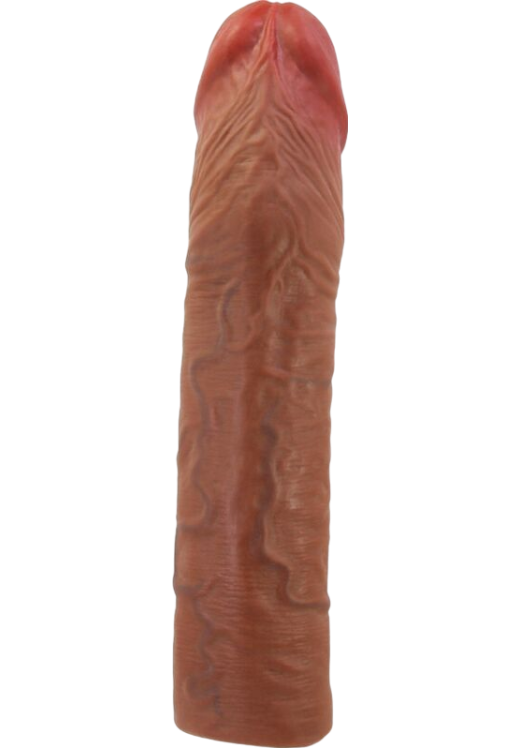 Προέκταση πέους από tpr σε καφέ χρώμα, μήκους 22,5 εκ. και μέγιστης διαμέτρου 4,8 εκ.