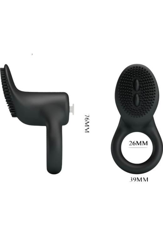 Δονούμενο δαχτυλίδι από σιλικόνη σε μαύρο χρώμα, μήκους 7,4 εκ.