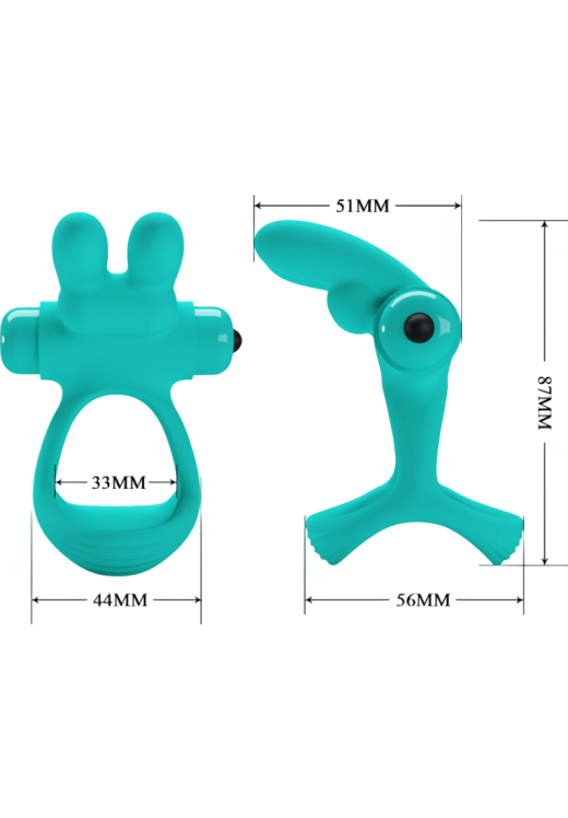 Δονούμενο δαχτυλίδι πέους από σιλικόνη σε πράσινο χρώμα, μήκους 8,7 εκ. και μέγιστης διαμέτρου 5,6 εκ.