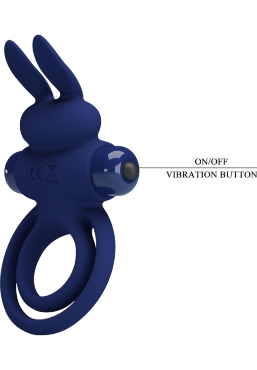 Δονούμενο δαχτυλίδι από σιλικόνη σε μπλέ χρώμα, μήκους 9,7 εκ. και μέγιστης διαμέτρου 6,5 εκ