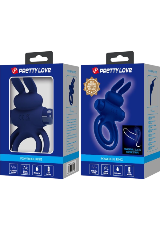 Δονούμενο δαχτυλίδι από σιλικόνη σε μπλέ χρώμα, μήκους 9,7 εκ. και μέγιστης διαμέτρου 6,5 εκ