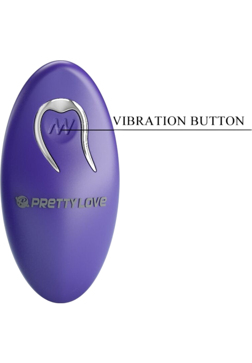 Τηλεχειριζόμενο αυγό από σιλικόνη σε μοβ χρώμα, μήκους 8,5 εκ. και μέγιστης διαμέτρου 2,8 εκ. με τηλεχειριζόμενο χειρισμό