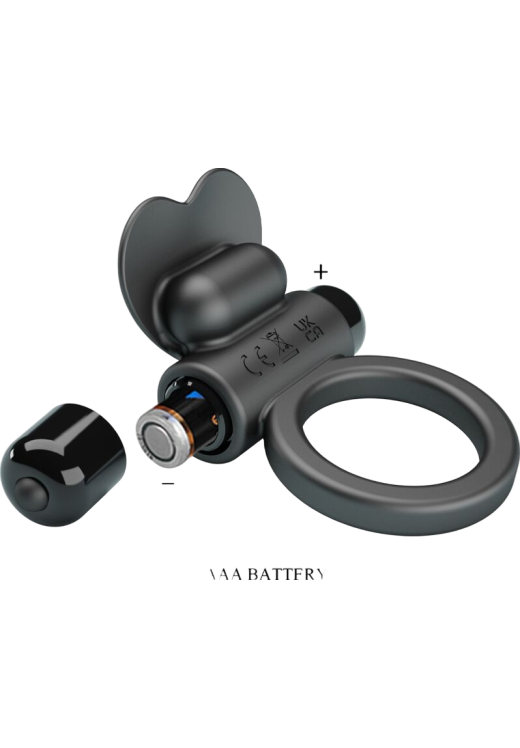 Δονούμενο δαχτυλίδι από σιλικόνη σε μαύρο χρώμα